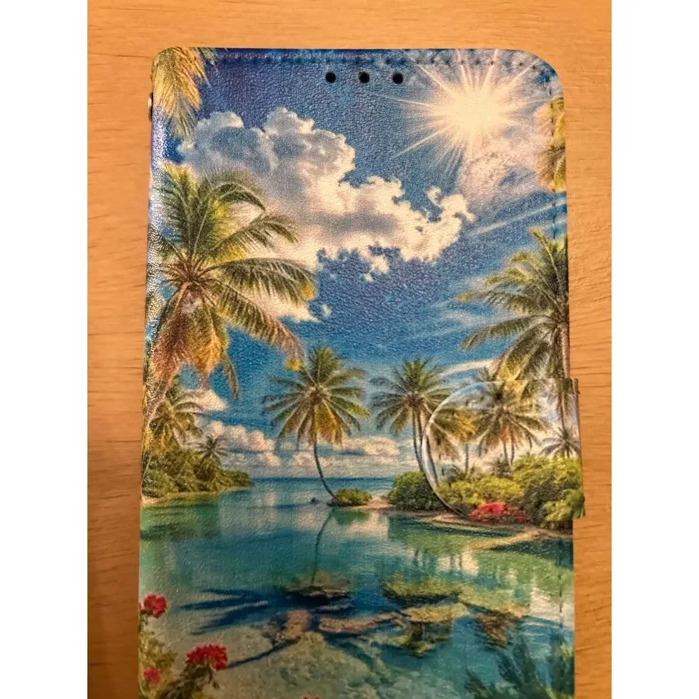 New Huawei P40 Lite 5G Tropical🏝️Print Cell Phone📱Case Wallet with Wrist Strap